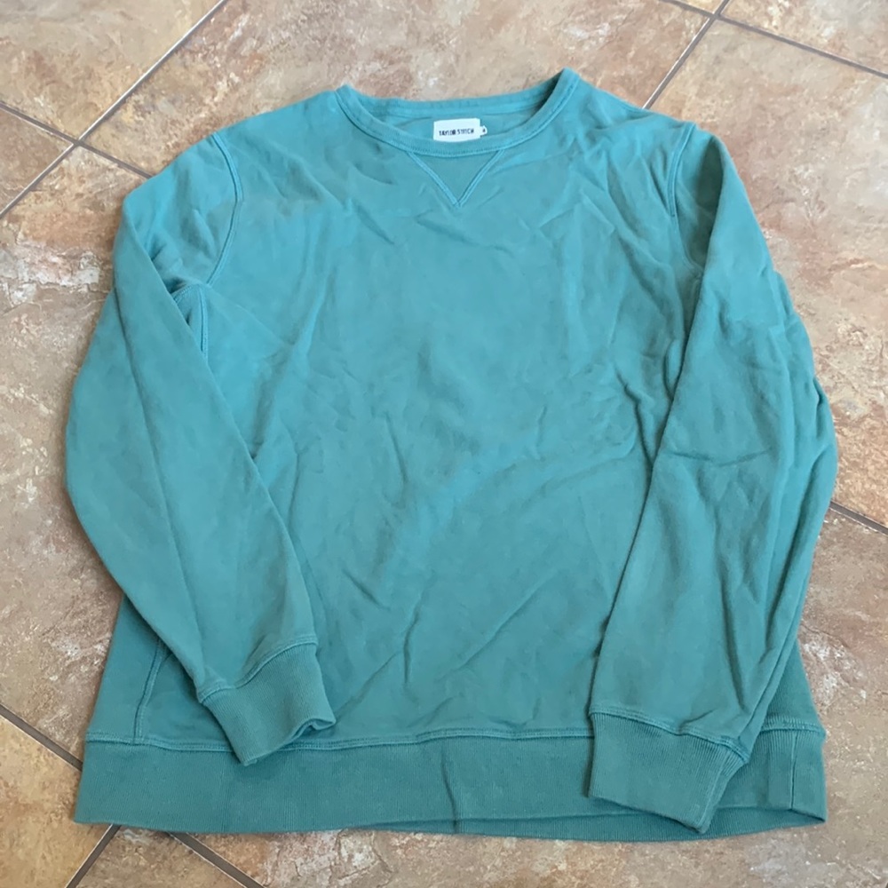 Taylor Stitch Moor Sweater in Aqua Green Size 38 Small
